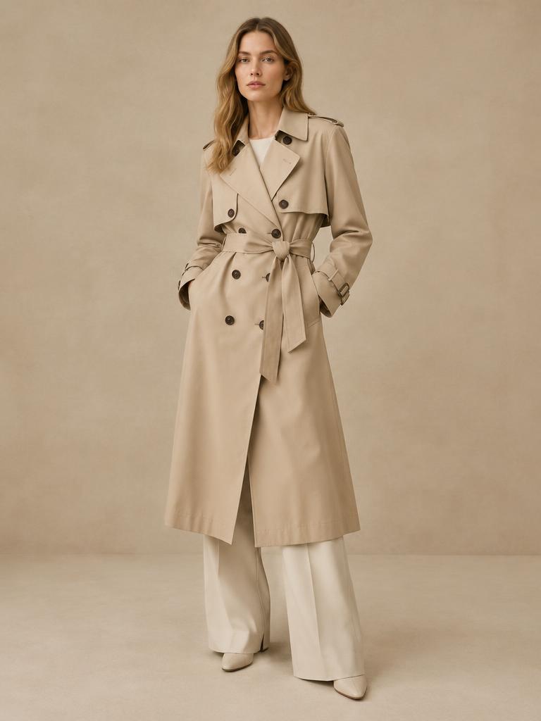 Heritage Belted Trench in Stone