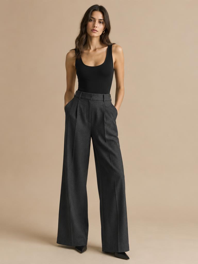 Atelier Wide-Leg Trousers in Charcoal