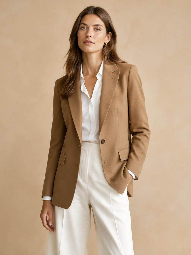 Camel Tailored Blazer in Camel